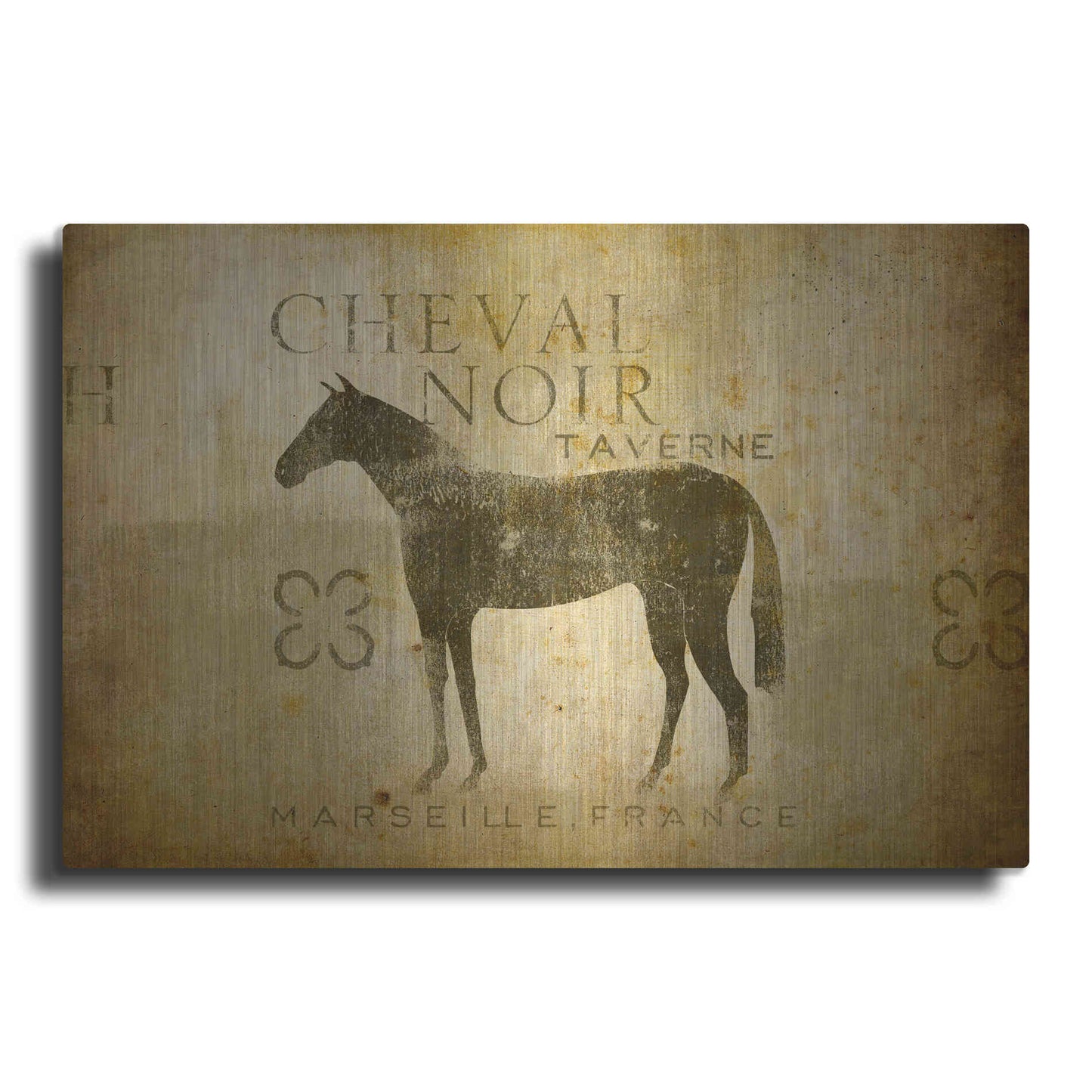 Luxe Metal Art 'Cheval Noir v4' by Ryan Fowler, Metal Wall Art