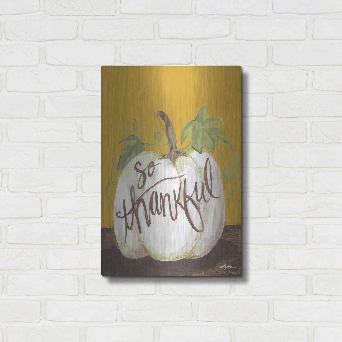 Luxe Metal Art 'So Thankful' by Jessica Mingo, Metal Wall Art,16x24