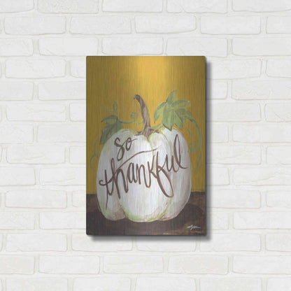 Luxe Metal Art 'So Thankful' by Jessica Mingo, Metal Wall Art,16x24