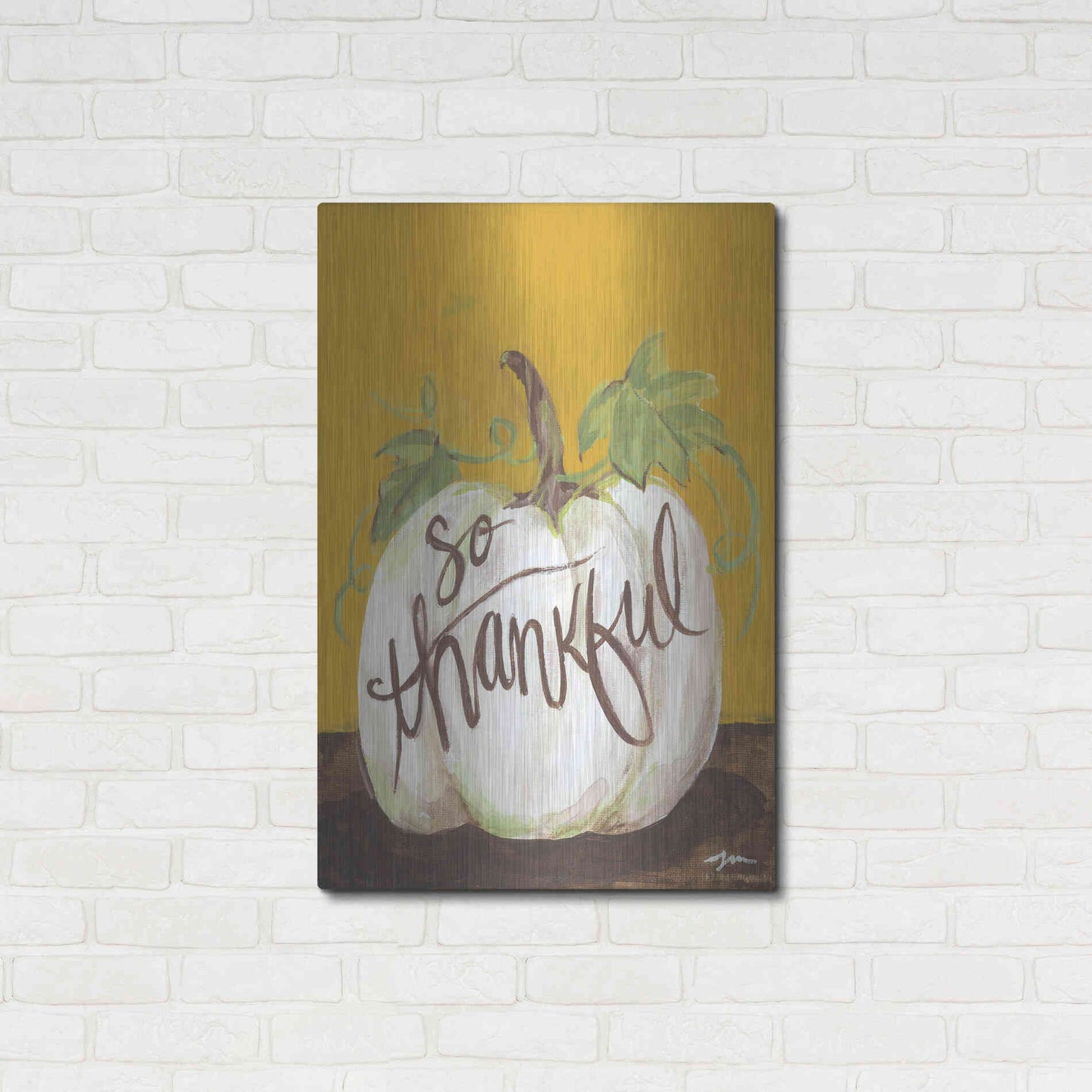 Luxe Metal Art 'So Thankful' by Jessica Mingo, Metal Wall Art,24x36