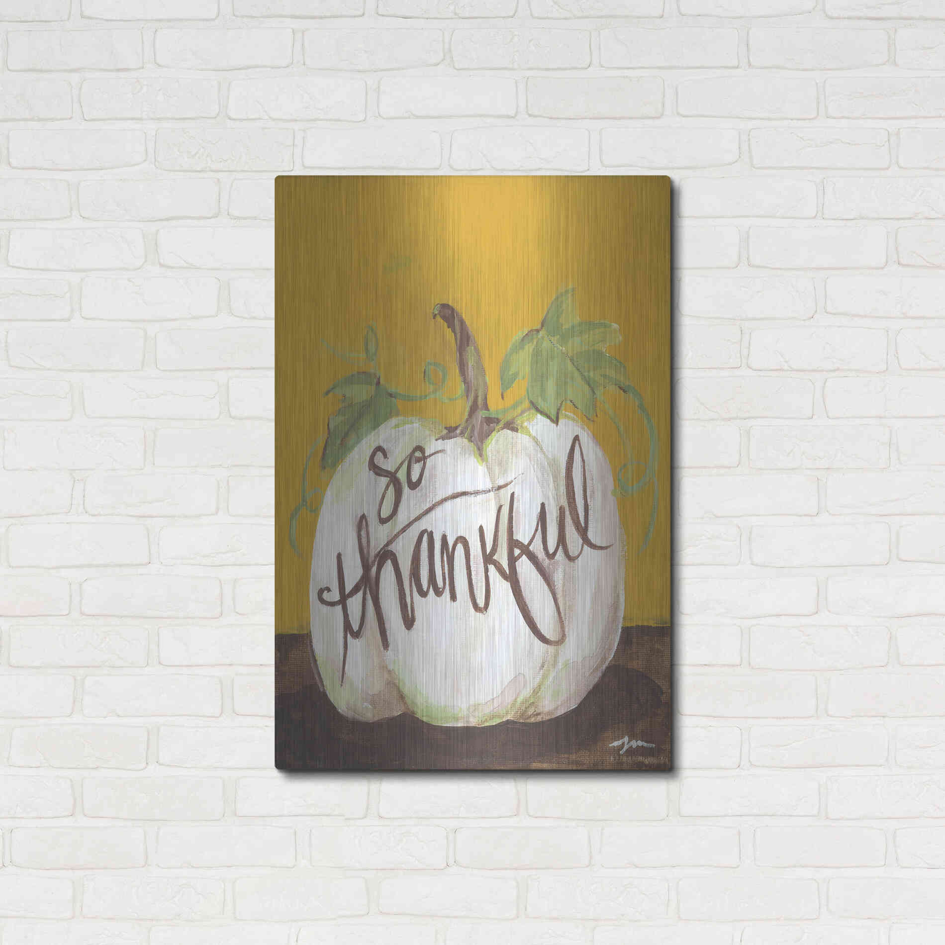 Luxe Metal Art 'So Thankful' by Jessica Mingo, Metal Wall Art,24x36