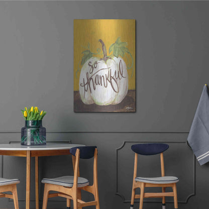 Luxe Metal Art 'So Thankful' by Jessica Mingo, Metal Wall Art,24x36