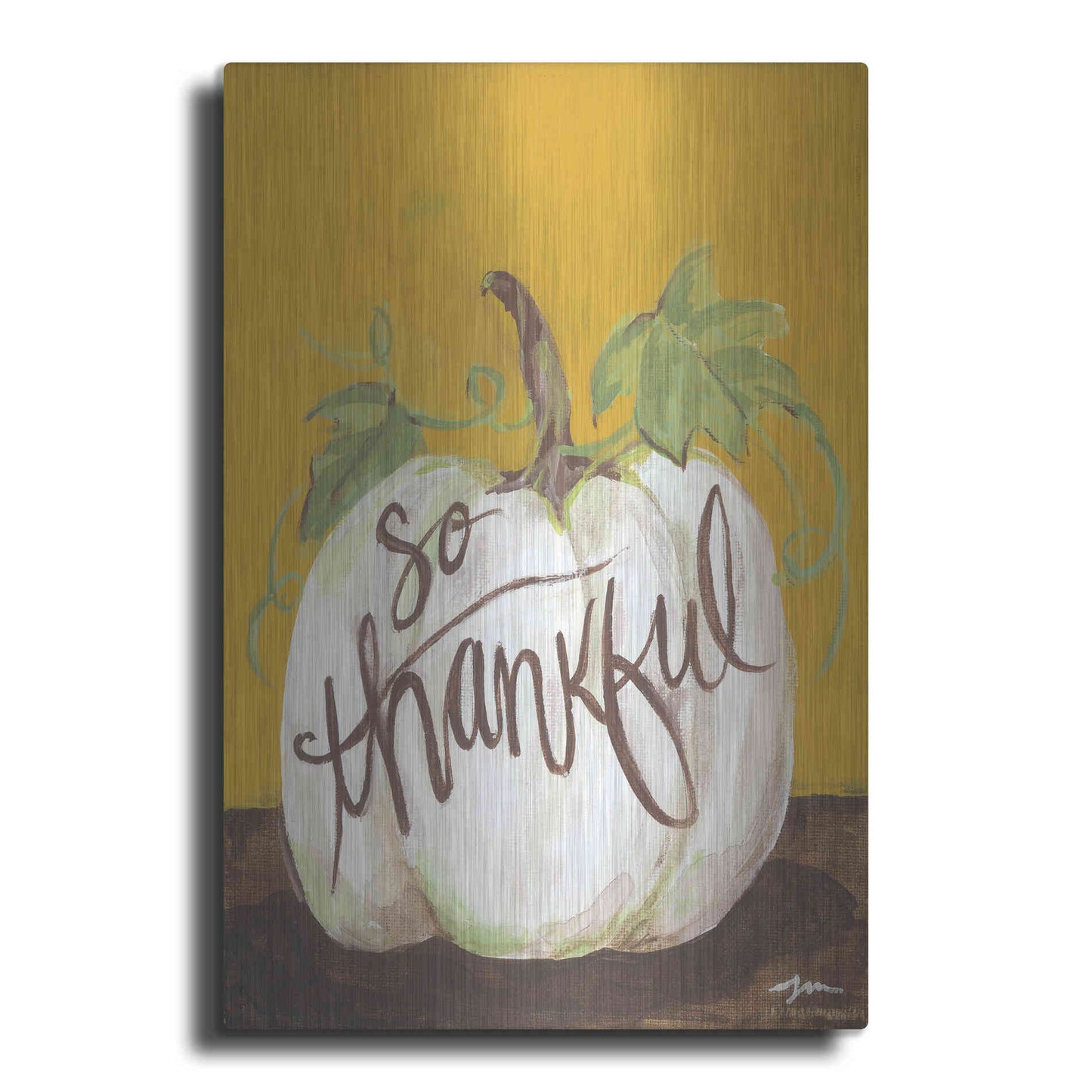 Luxe Metal Art 'So Thankful' by Jessica Mingo, Metal Wall Art