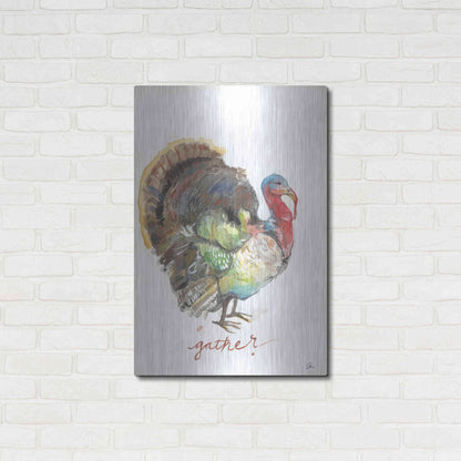 Luxe Metal Art 'Gather Turkey' by Jessica Mingo, Metal Wall Art,24x36