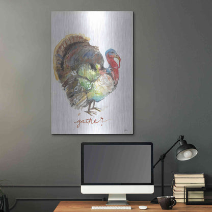 Luxe Metal Art 'Gather Turkey' by Jessica Mingo, Metal Wall Art,24x36