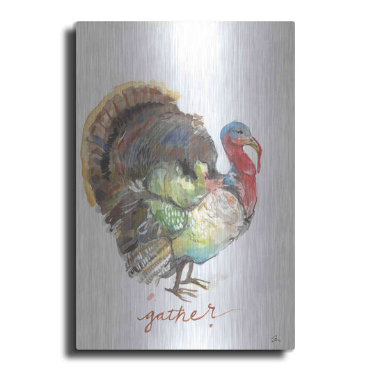 Luxe Metal Art 'Gather Turkey' by Jessica Mingo, Metal Wall Art