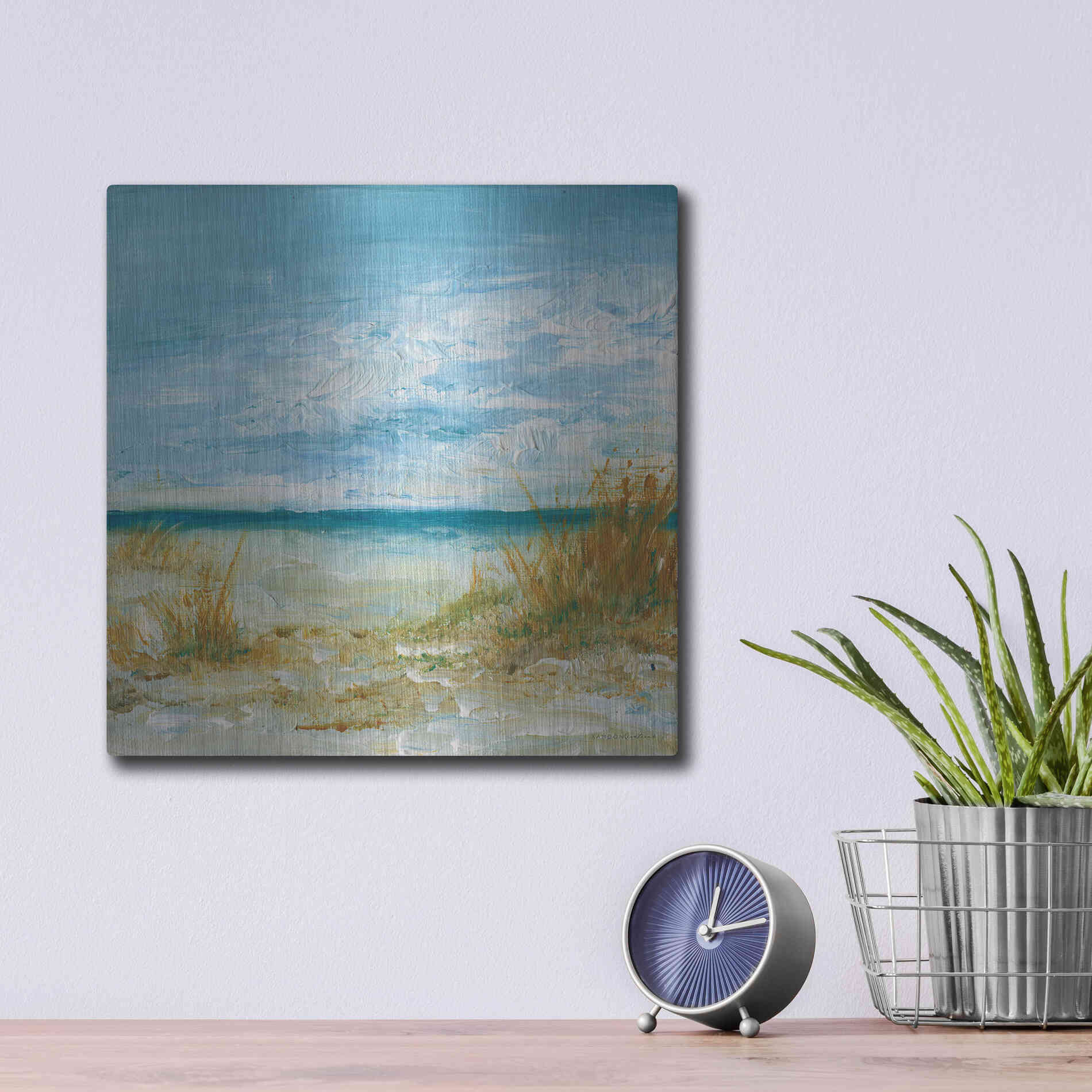Luxe Metal Art 'Sea Breeze' by Kamdon Kreations, Metal Wall Art,12x12