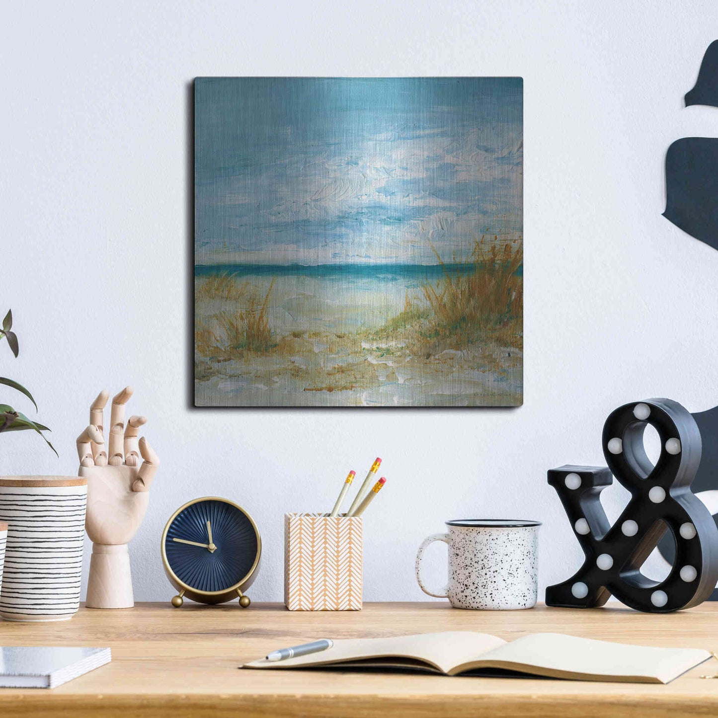 Luxe Metal Art 'Sea Breeze' by Kamdon Kreations, Metal Wall Art,12x12