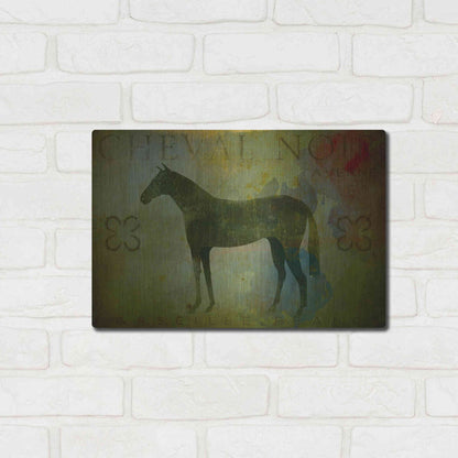 Luxe Metal Art 'Cheval Noir v1' by Ryan Fowler, Metal Wall Art,16x12