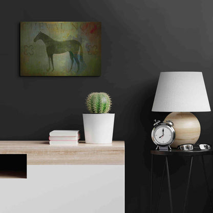 Luxe Metal Art 'Cheval Noir v1' by Ryan Fowler, Metal Wall Art,24x16