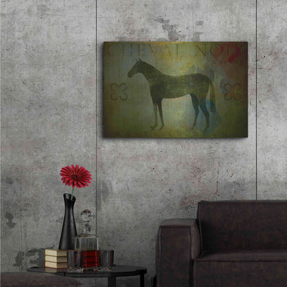 Luxe Metal Art 'Cheval Noir v1' by Ryan Fowler, Metal Wall Art,36x24