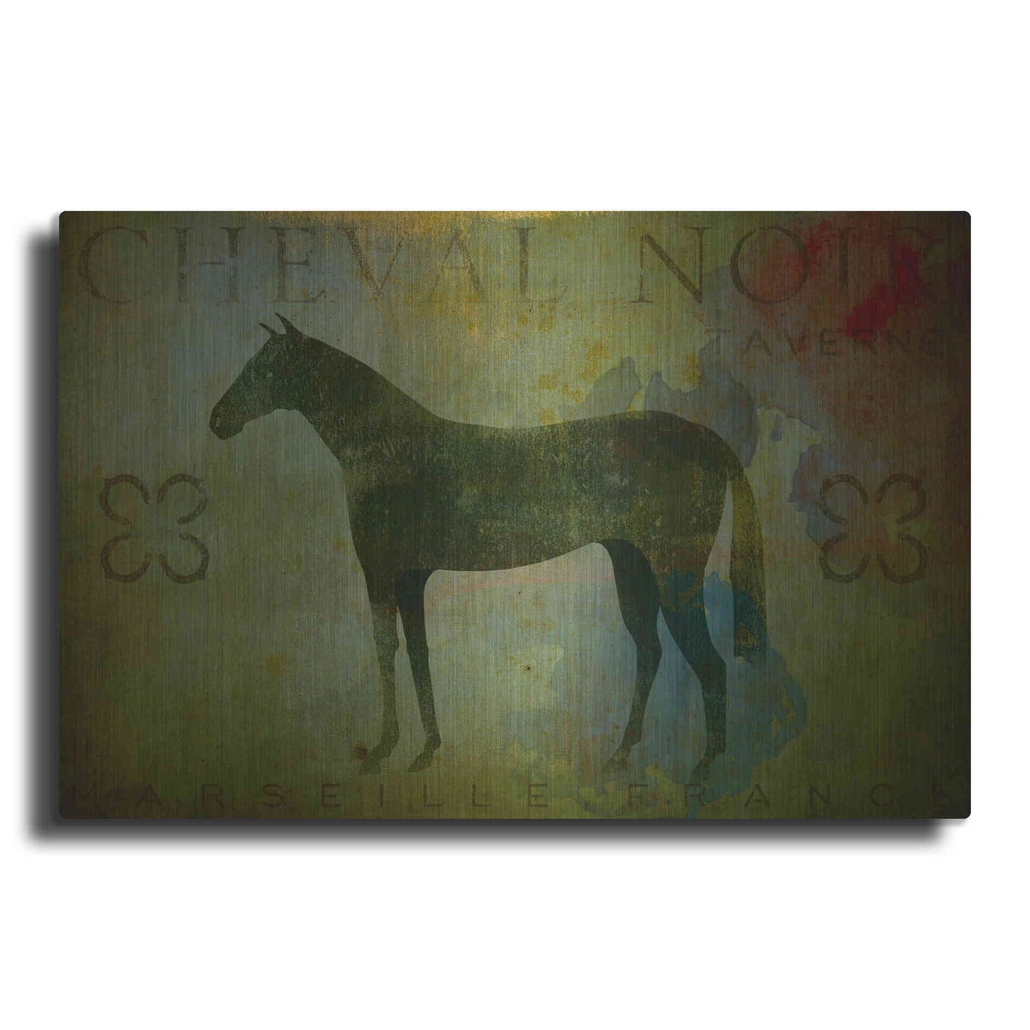 Luxe Metal Art 'Cheval Noir v1' by Ryan Fowler, Metal Wall Art