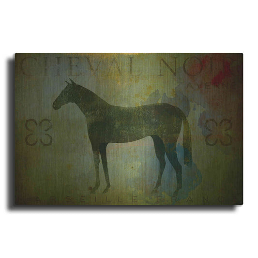 Luxe Metal Art 'Cheval Noir v1' by Ryan Fowler, Metal Wall Art
