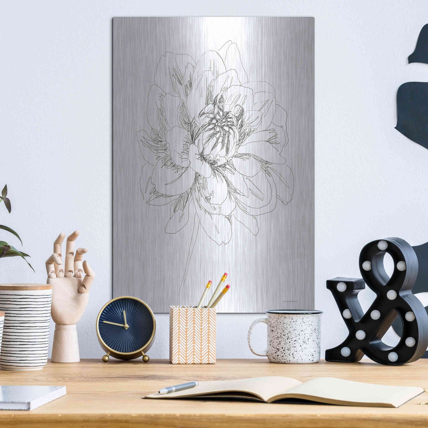 Luxe Metal Art 'The Center of things' by Kamdon Kreations, Metal Wall Art,12x16