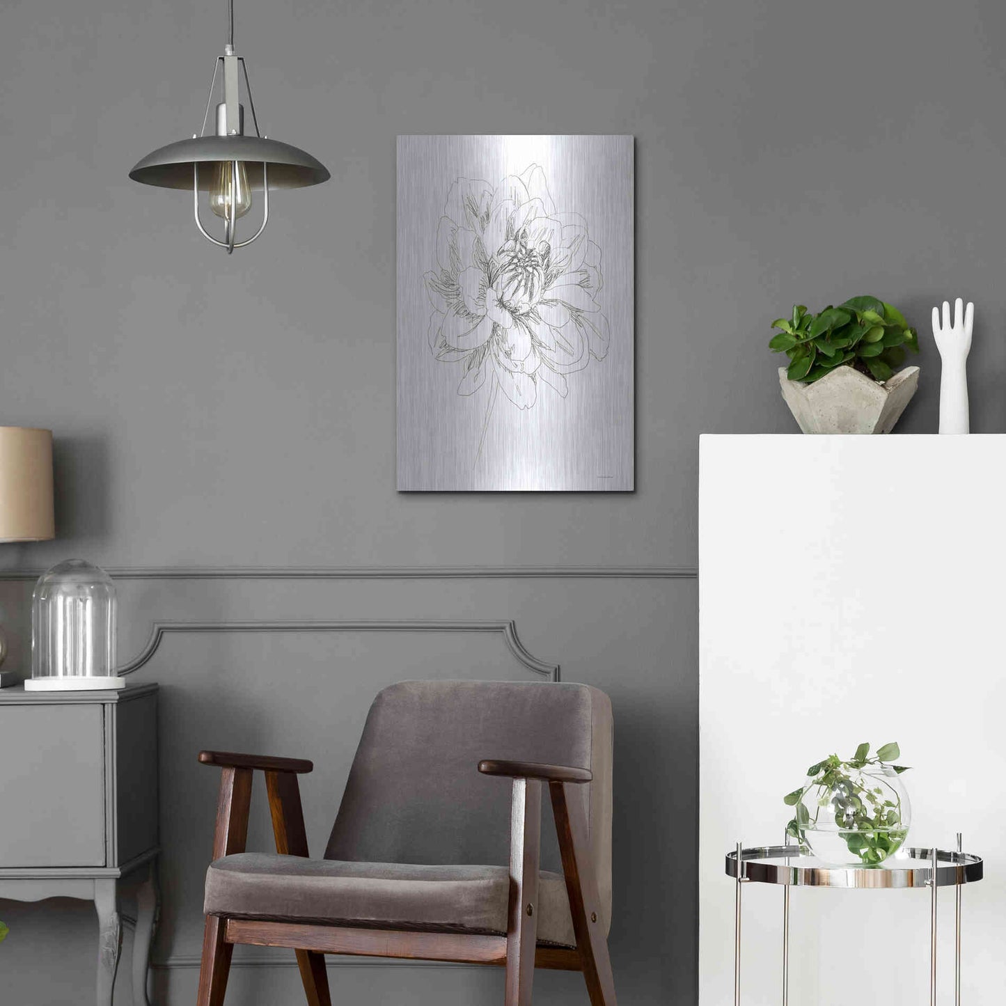 Luxe Metal Art 'The Center of things' by Kamdon Kreations, Metal Wall Art,16x24