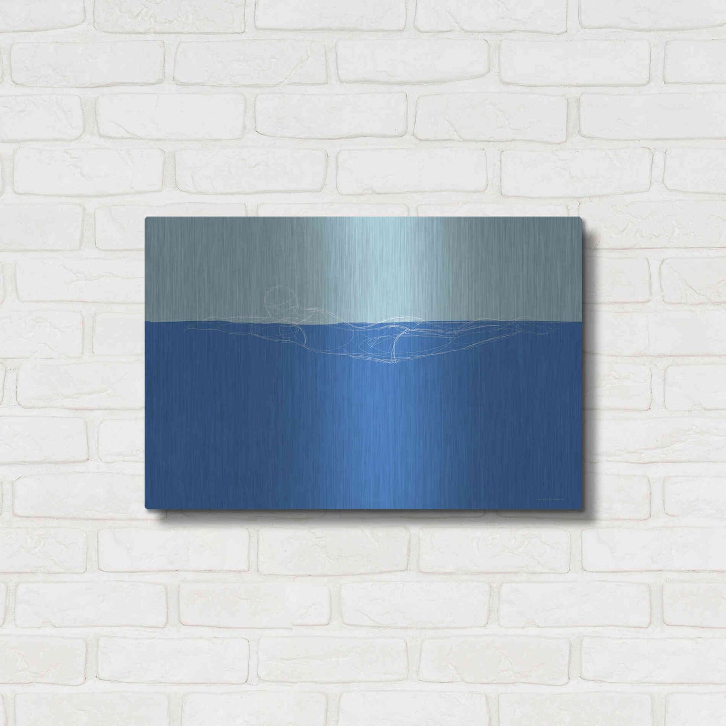 Luxe Metal Art 'How to Swim 1' by Kamdon Kreations, Metal Wall Art,24x16