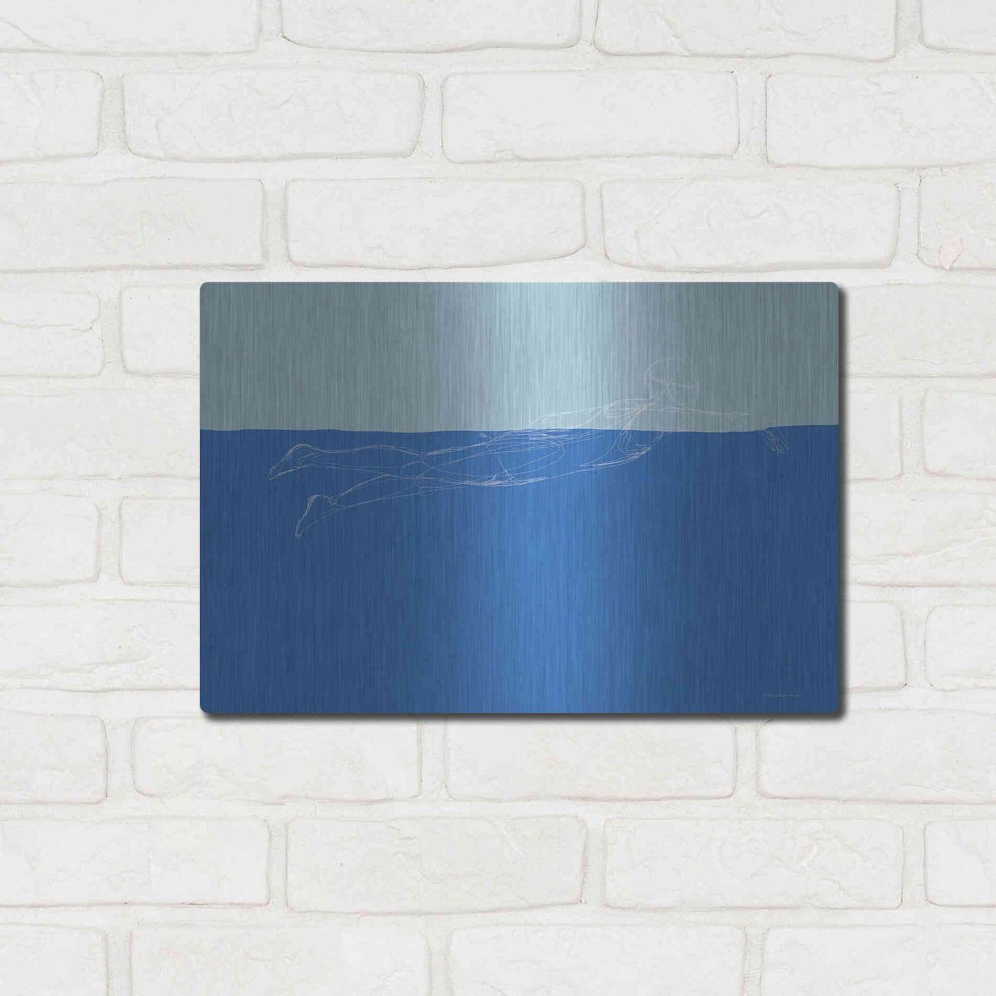 Luxe Metal Art 'How to Swim 2' by Kamdon Kreations, Metal Wall Art,16x12