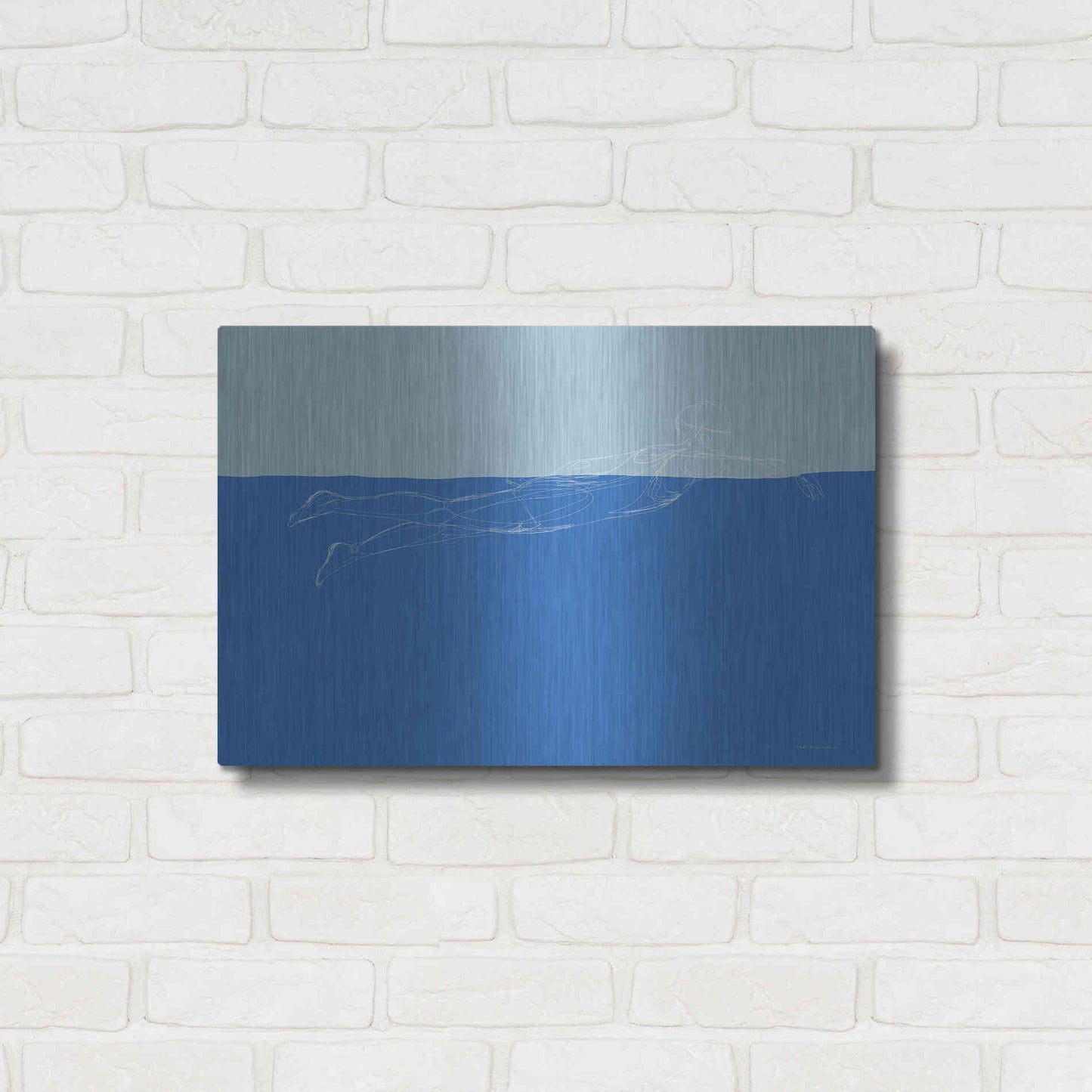 Luxe Metal Art 'How to Swim 2' by Kamdon Kreations, Metal Wall Art,24x16