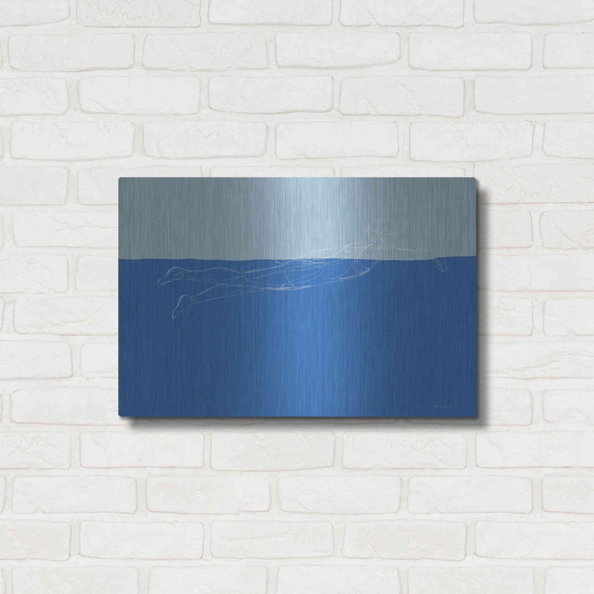 Luxe Metal Art 'How to Swim 2' by Kamdon Kreations, Metal Wall Art,24x16