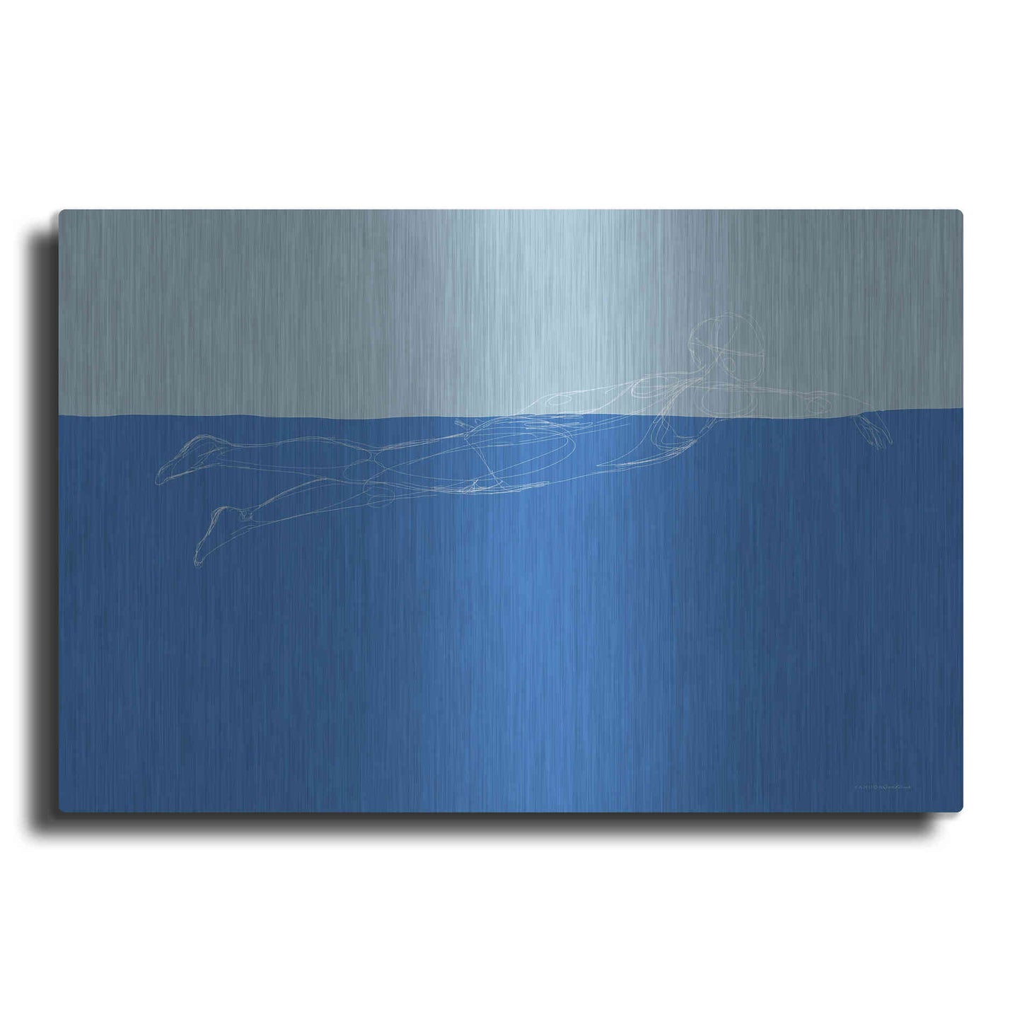 Luxe Metal Art 'How to Swim 2' by Kamdon Kreations, Metal Wall Art