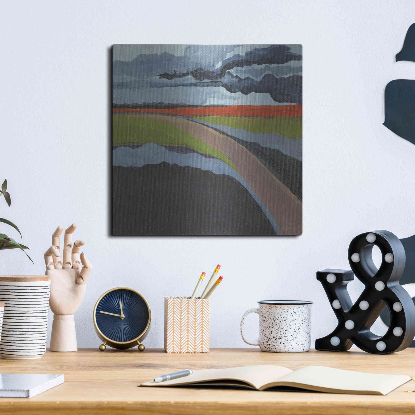 Luxe Metal Art 'To the Left' by Kamdon Kreations, Metal Wall Art,12x12