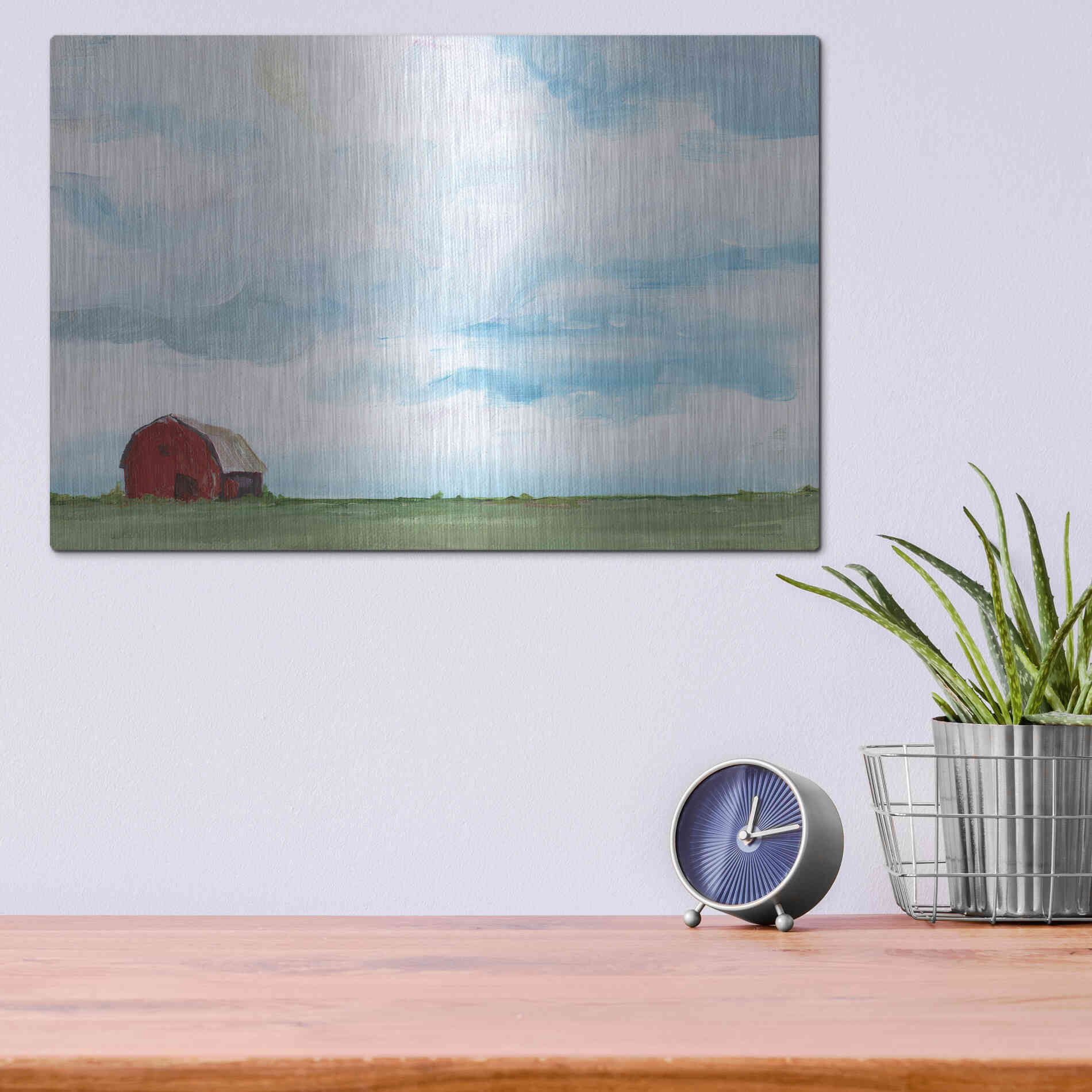 Luxe Metal Art 'Farming on the Range' by Kamdon Kreations, Metal Wall Art,16x12