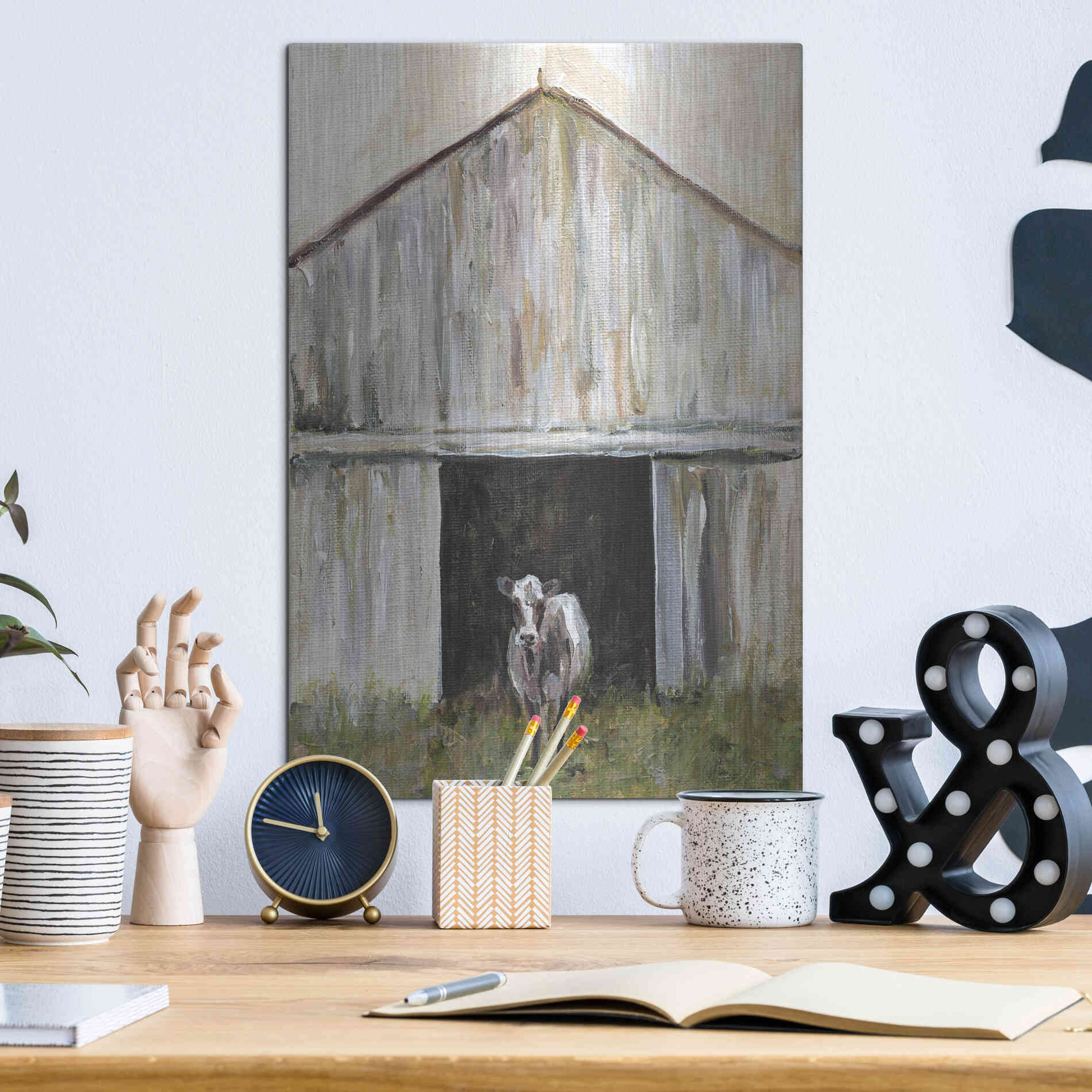 Luxe Metal Art 'Mornin' Chores' by Kamdon Kreations, Metal Wall Art,12x16