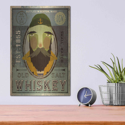 Luxe Metal Art 'Fisherman V Old Salt Whiskey' by Ryan Fowler, Metal Wall Art,12x16