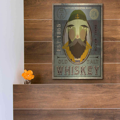 Luxe Metal Art 'Fisherman V Old Salt Whiskey' by Ryan Fowler, Metal Wall Art,12x16