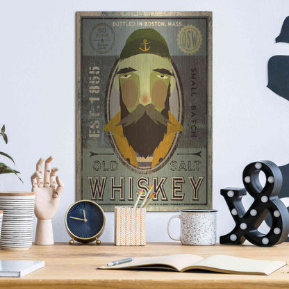 Luxe Metal Art 'Fisherman V Old Salt Whiskey' by Ryan Fowler, Metal Wall Art,12x16