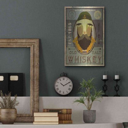 Luxe Metal Art 'Fisherman V Old Salt Whiskey' by Ryan Fowler, Metal Wall Art,12x16