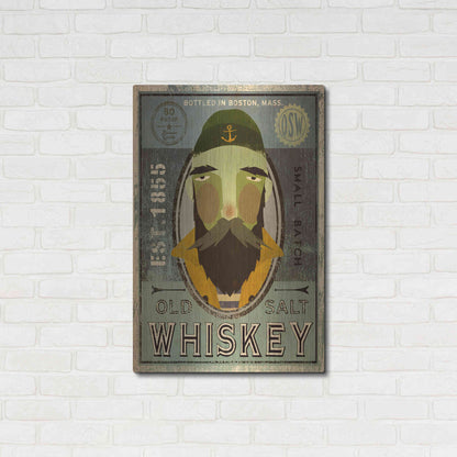 Luxe Metal Art 'Fisherman V Old Salt Whiskey' by Ryan Fowler, Metal Wall Art,24x36