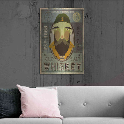 Luxe Metal Art 'Fisherman V Old Salt Whiskey' by Ryan Fowler, Metal Wall Art,24x36