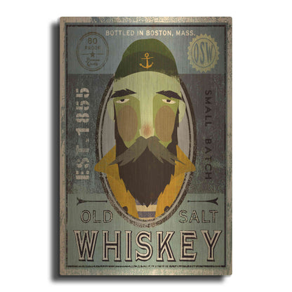 Luxe Metal Art 'Fisherman V Old Salt Whiskey' by Ryan Fowler, Metal Wall Art