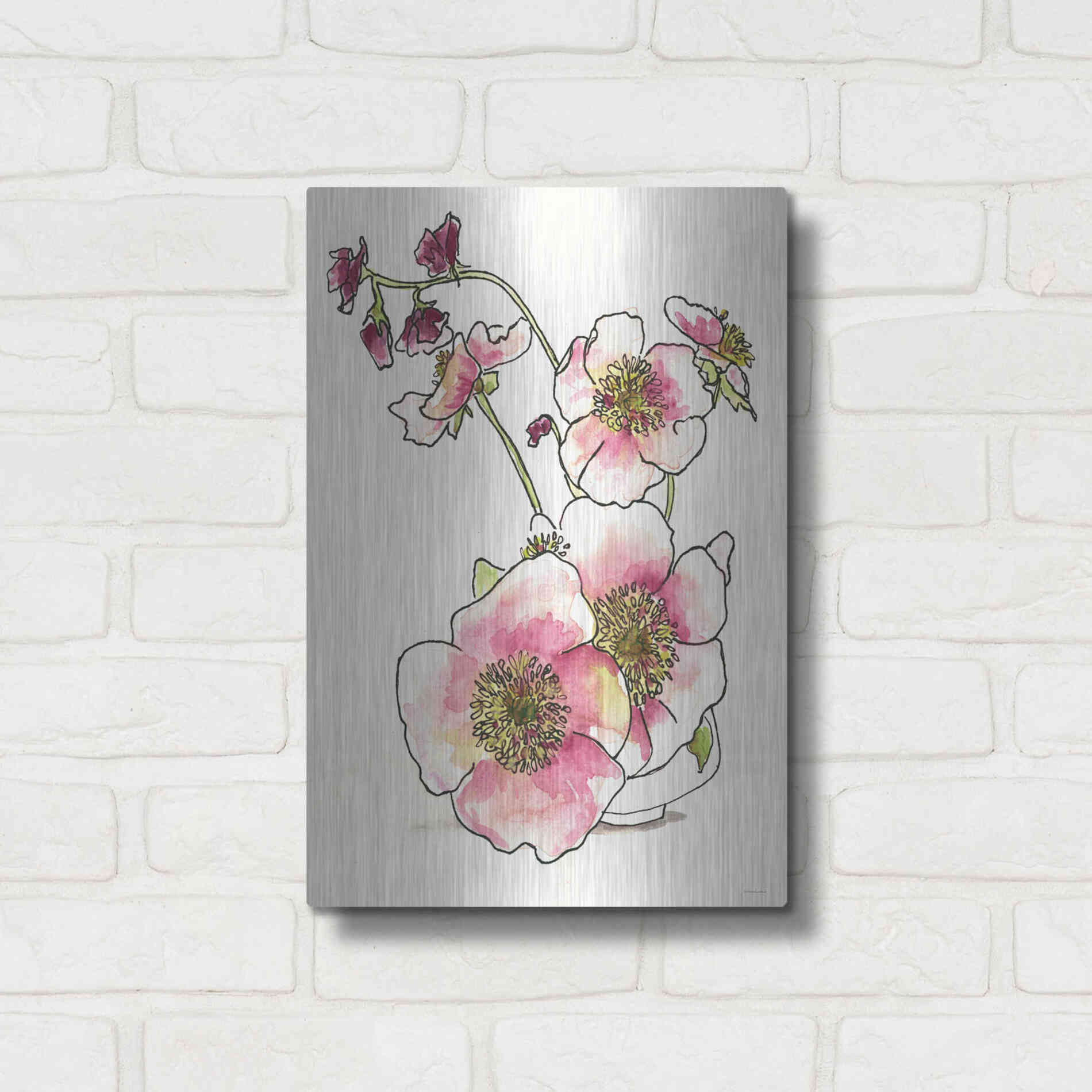 Luxe Metal Art 'Sweetness in a Small Vase' by Kamdon Kreations, Metal Wall Art,12x16