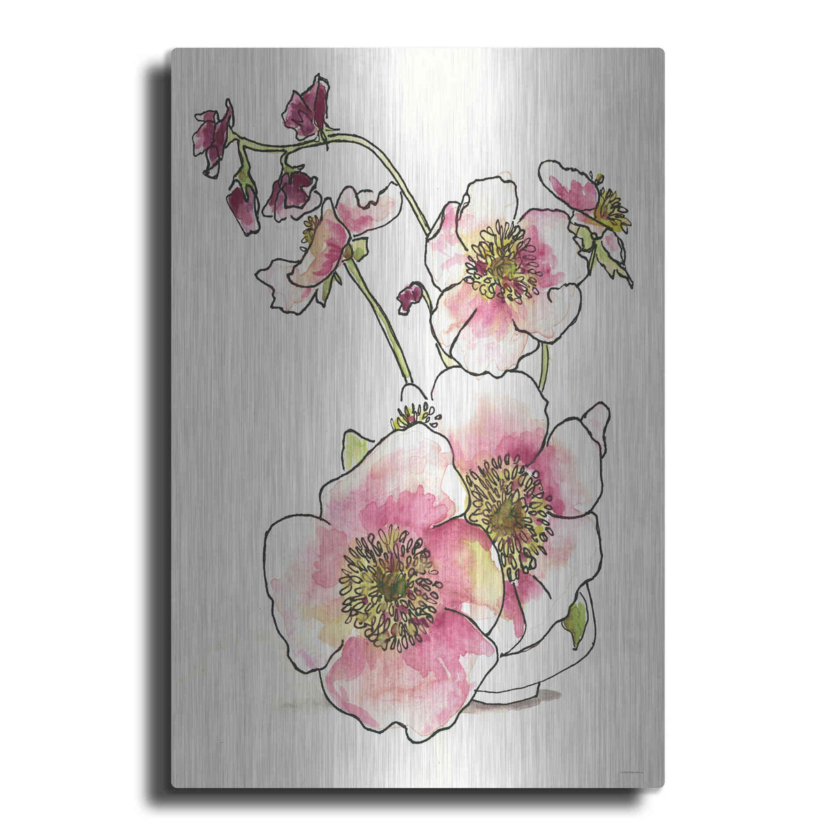 Luxe Metal Art 'Sweetness in a Small Vase' by Kamdon Kreations, Metal Wall Art