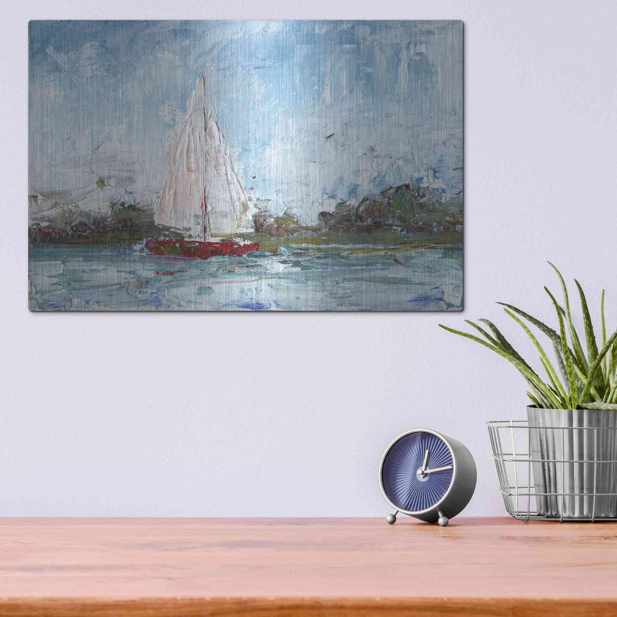 Luxe Metal Art 'Here We Go a Sailing' by Kamdon Kreations, Metal Wall Art,16x12