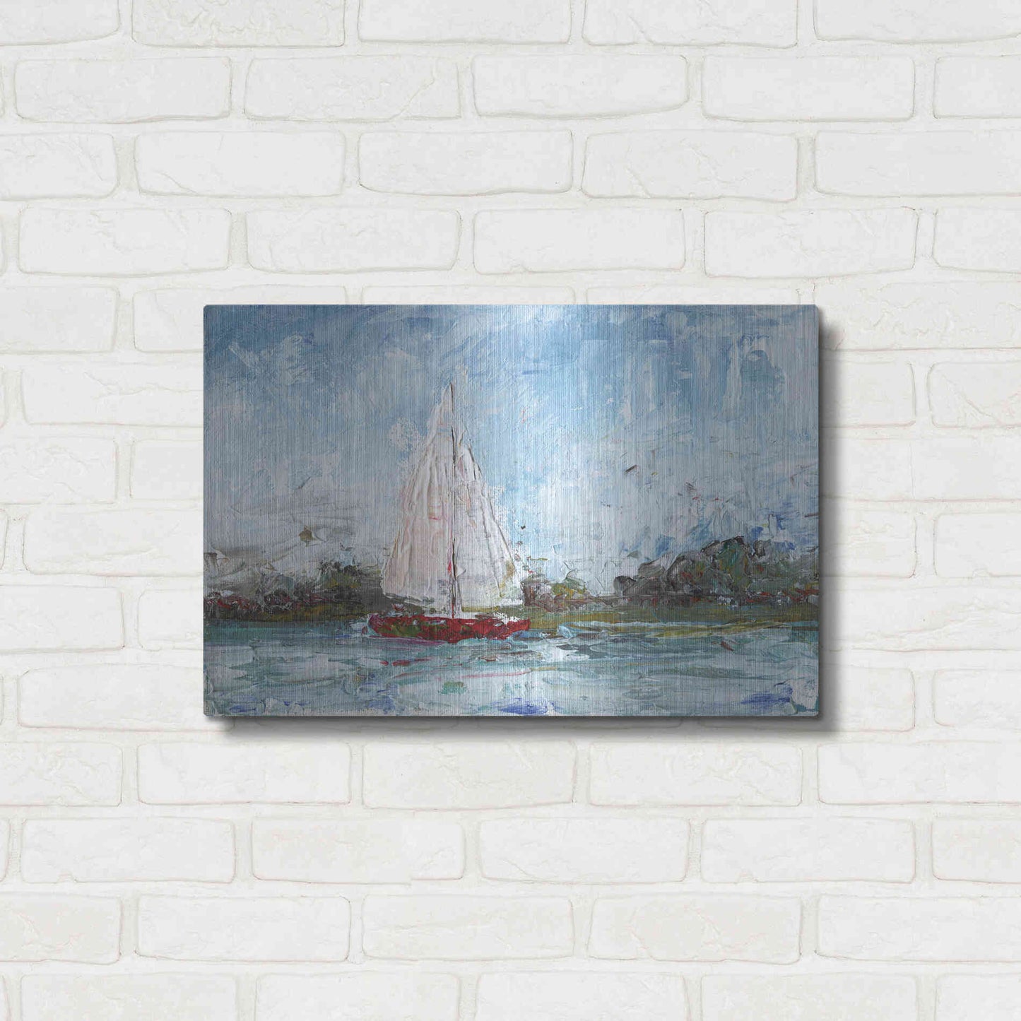 Luxe Metal Art 'Here We Go a Sailing' by Kamdon Kreations, Metal Wall Art,24x16