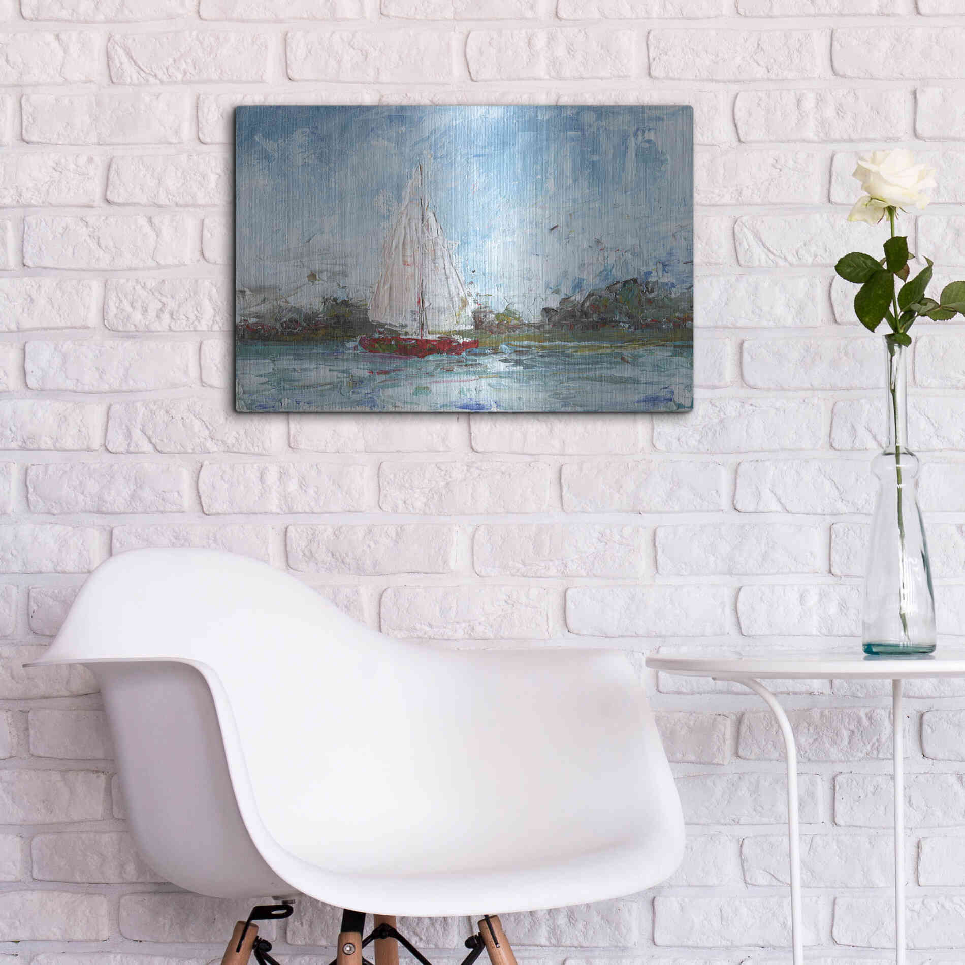 Luxe Metal Art 'Here We Go a Sailing' by Kamdon Kreations, Metal Wall Art,24x16