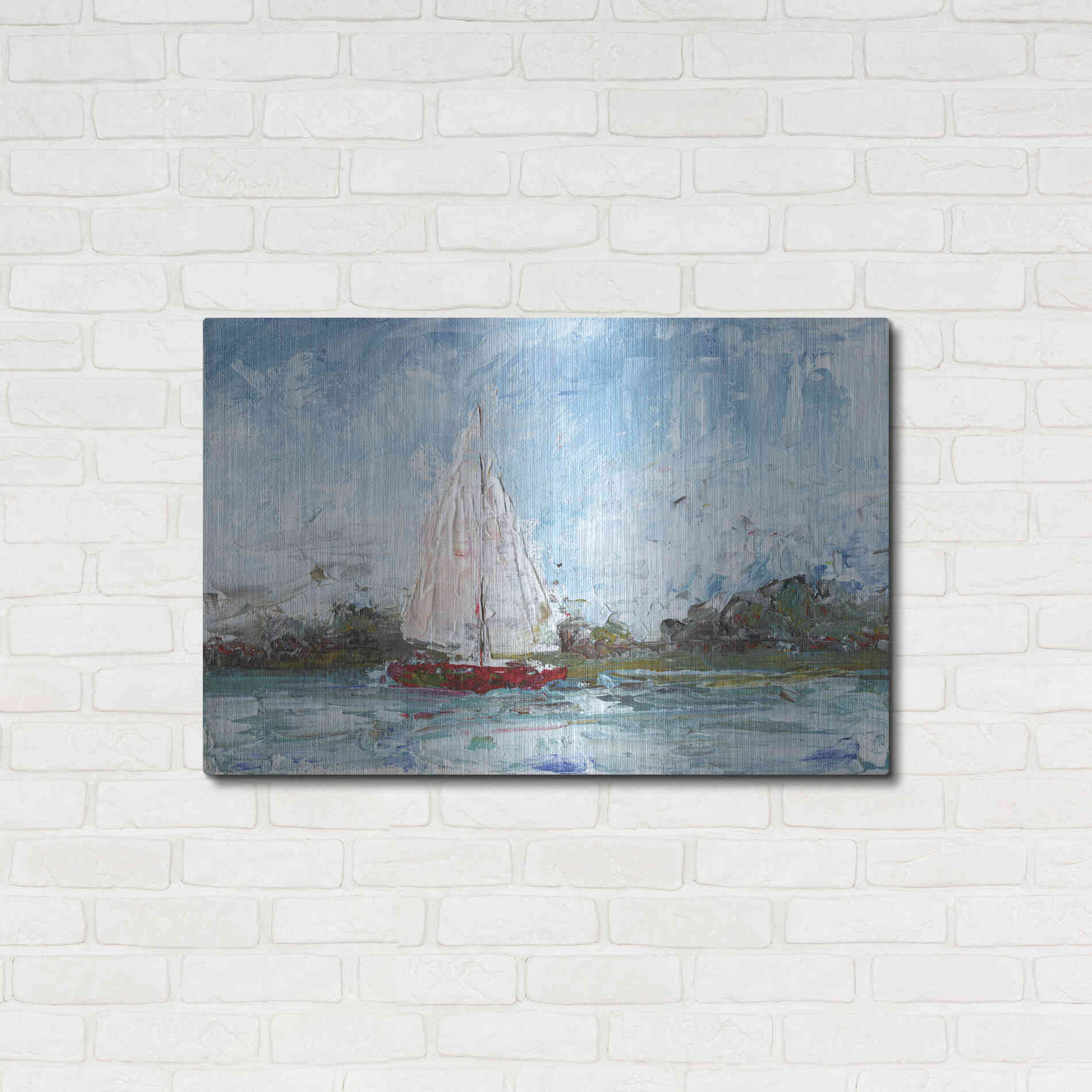 Luxe Metal Art 'Here We Go a Sailing' by Kamdon Kreations, Metal Wall Art,36x24