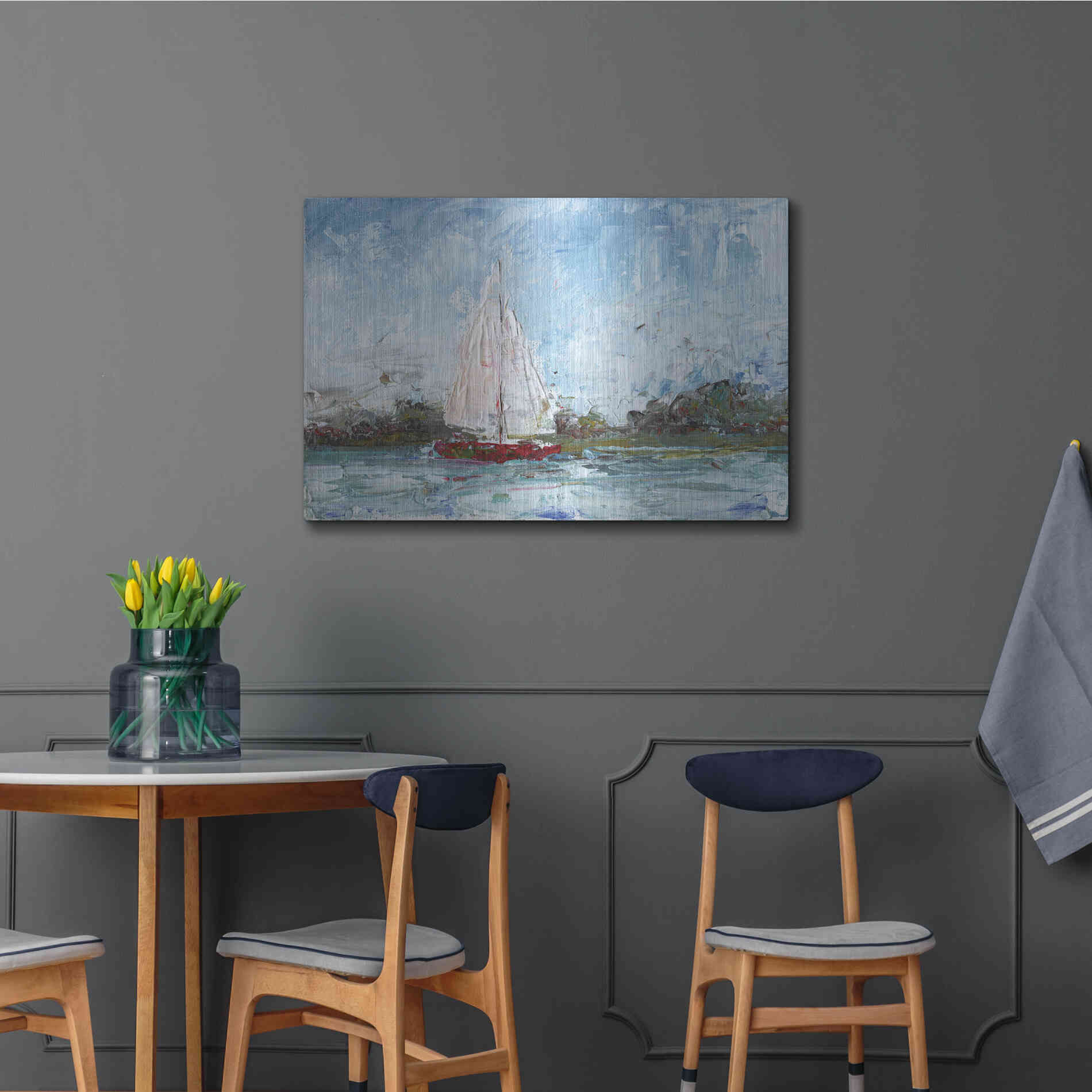 Luxe Metal Art 'Here We Go a Sailing' by Kamdon Kreations, Metal Wall Art,36x24