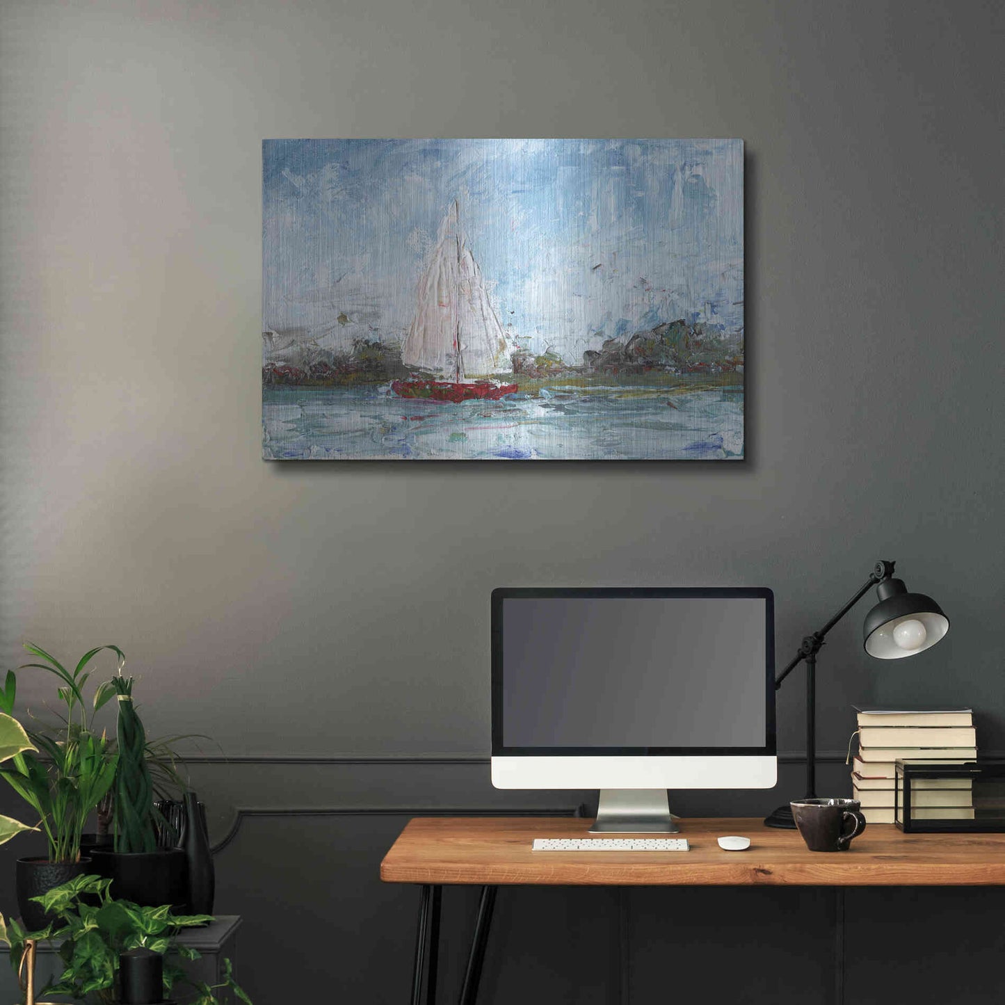 Luxe Metal Art 'Here We Go a Sailing' by Kamdon Kreations, Metal Wall Art,36x24