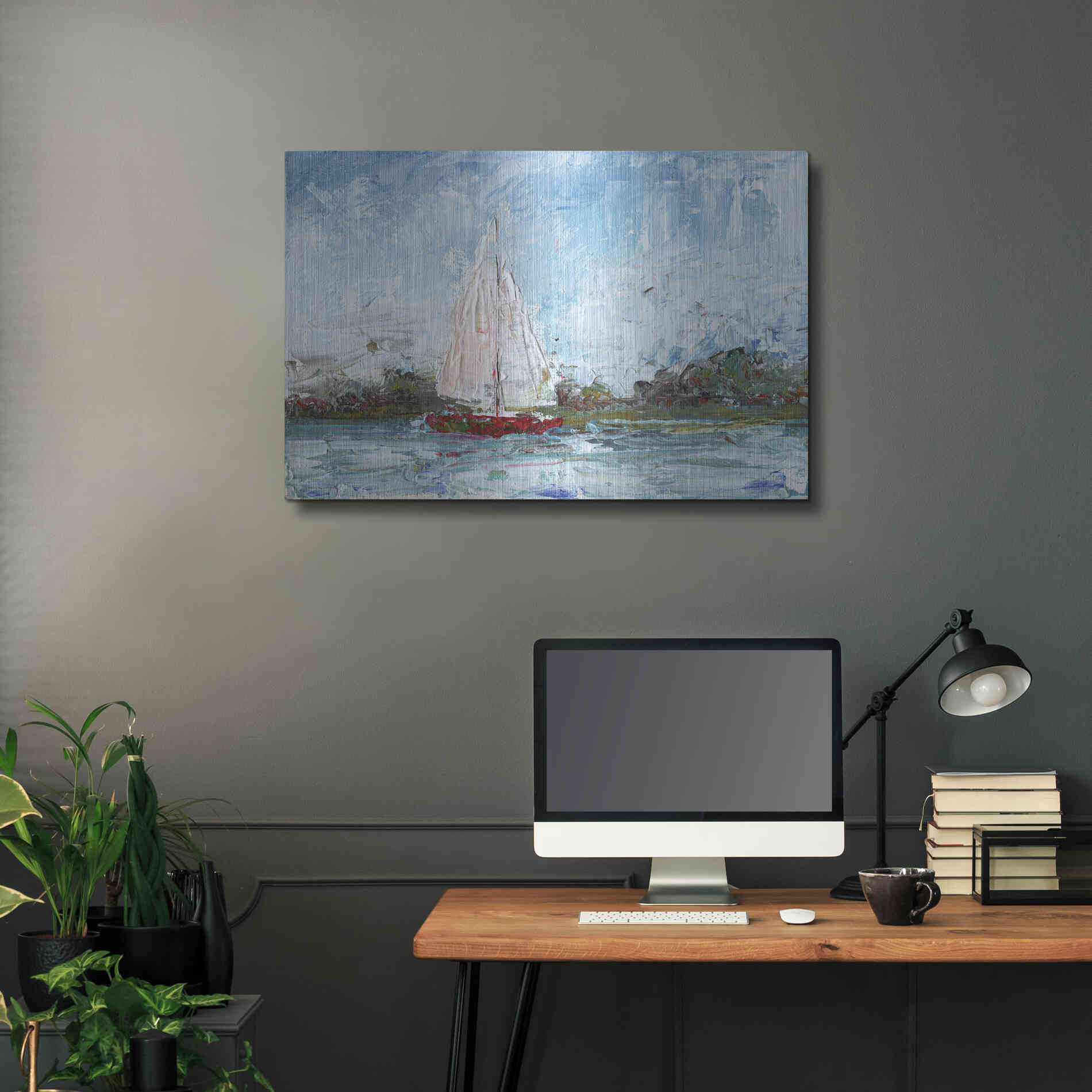 Luxe Metal Art 'Here We Go a Sailing' by Kamdon Kreations, Metal Wall Art,36x24