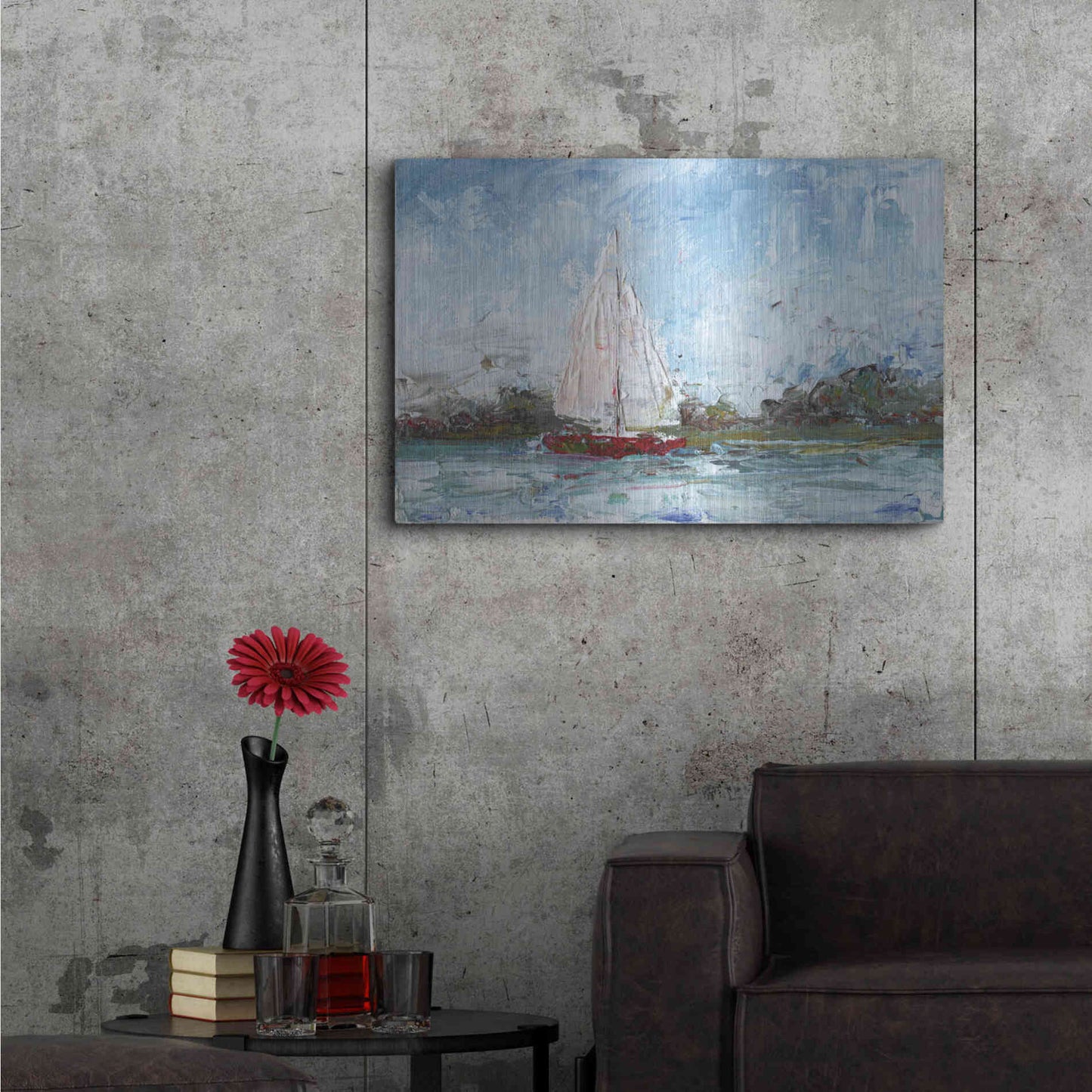 Luxe Metal Art 'Here We Go a Sailing' by Kamdon Kreations, Metal Wall Art,36x24