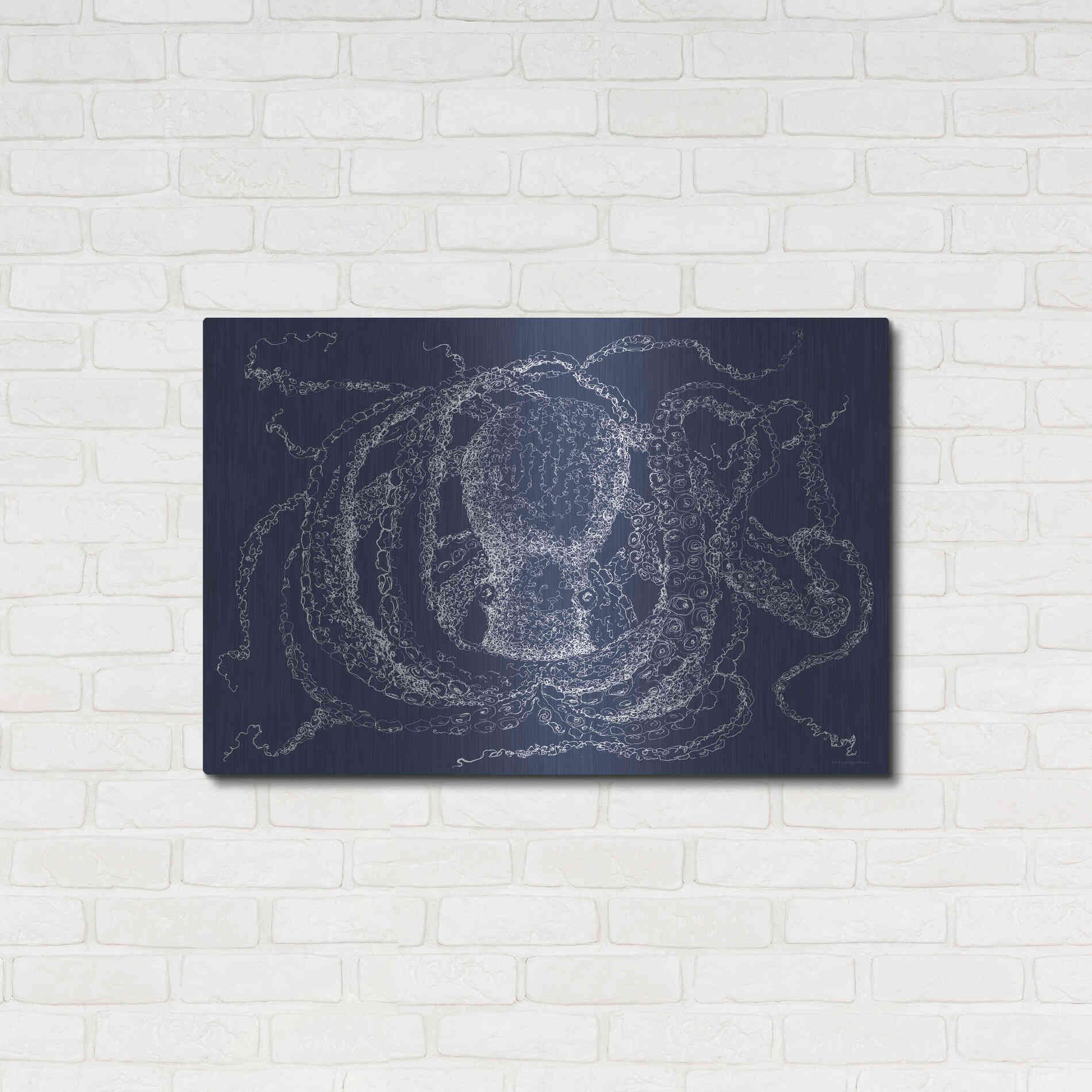 Luxe Metal Art 'Octo Scribble' by Kamdon Kreations, Metal Wall Art,36x24