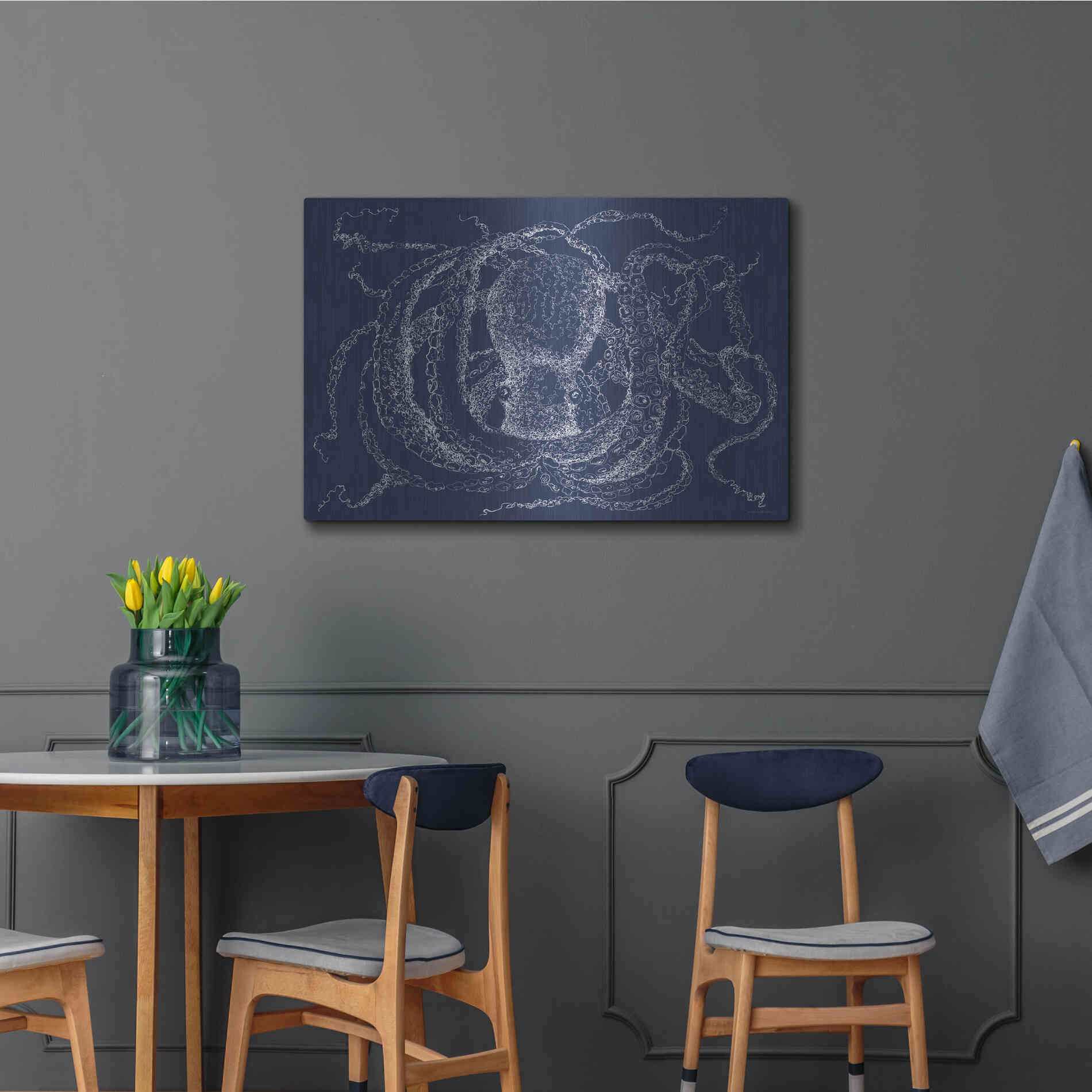 Luxe Metal Art 'Octo Scribble' by Kamdon Kreations, Metal Wall Art,36x24