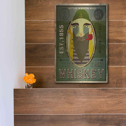 Luxe Metal Art 'Fisherman VII Old Salt Whiskey' by Ryan Fowler, Metal Wall Art,12x16