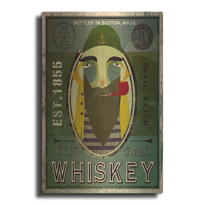 Luxe Metal Art 'Fisherman VII Old Salt Whiskey' by Ryan Fowler, Metal Wall Art