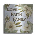 Luxe Metal Art 'Love, Faith, Family' by Kelley Talent, Metal Wall Art