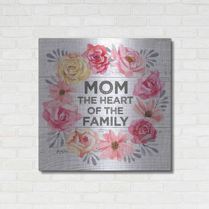 Luxe Metal Art 'Mom - the Heart of the Family' by Kelley Talent, Metal Wall Art,36x36